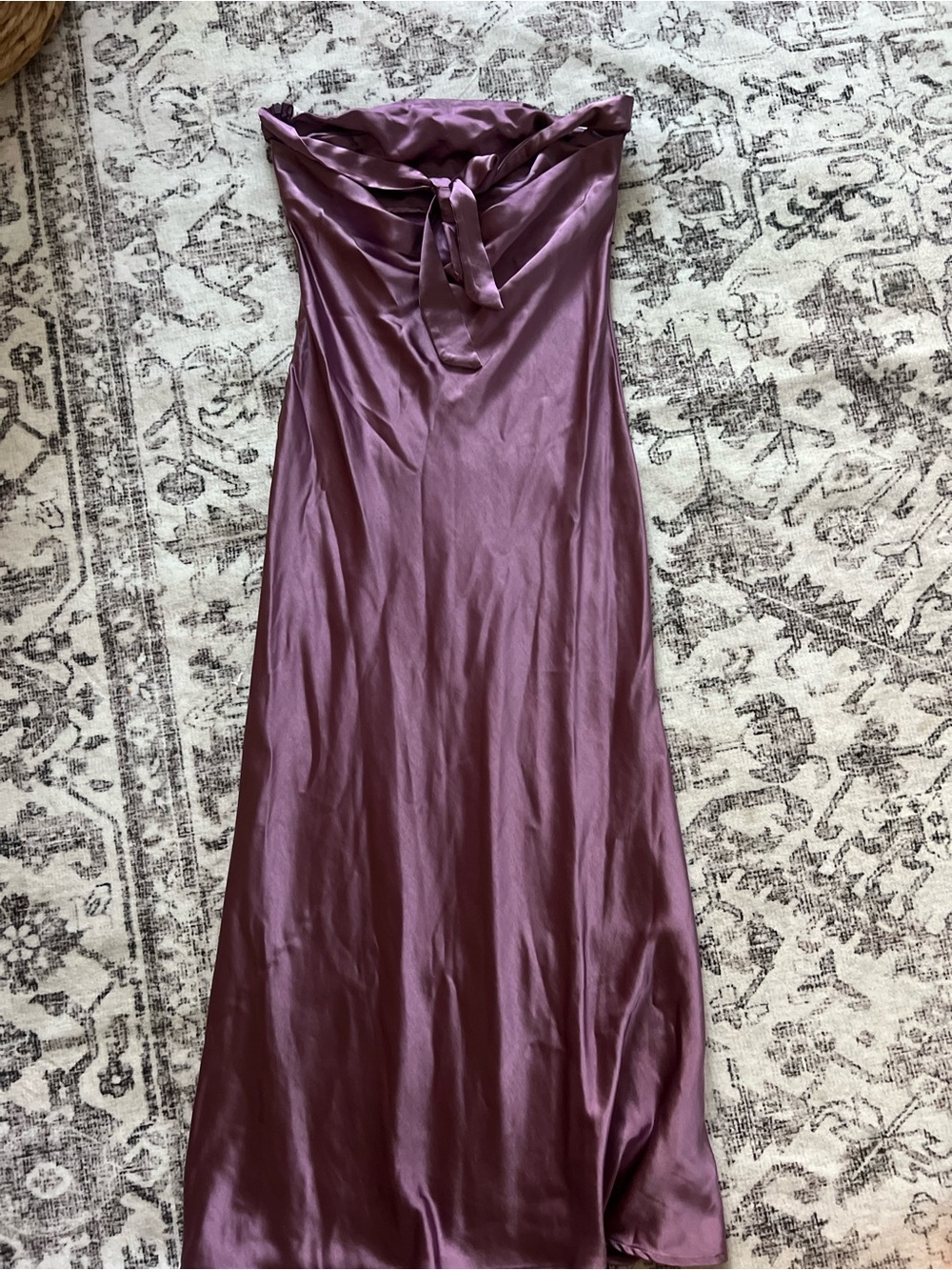 Princess Polly Strapless Satin Slip Dress in Plum - Picture 2 of 3